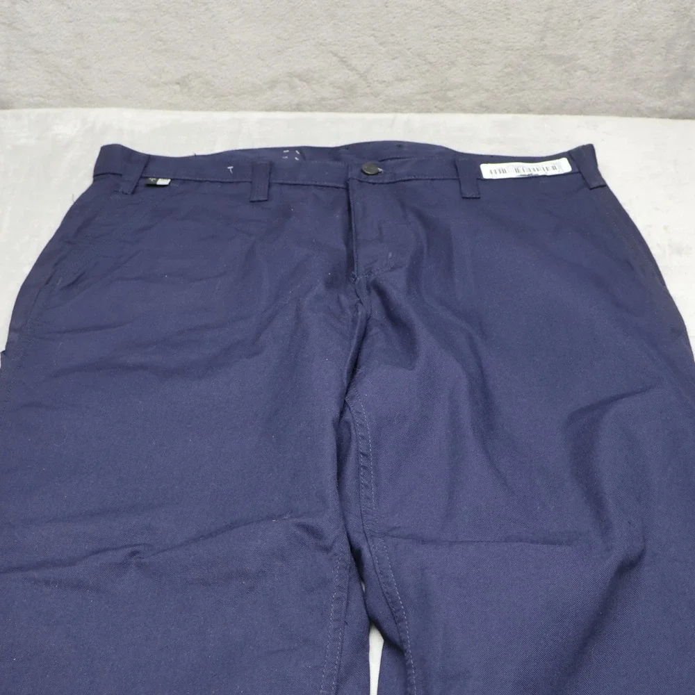 Carhartt Pants Men 36x32 Blue Dungaree Fit Flame Resistant Work Rugged Utility